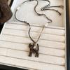 Resin kitten bell pendant necklace personalized fashion light luxury high sense sweater chain casual simple versatile neck chain