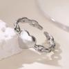 Cute Heart Rings For Women Gold Color Stainless Steel Adjustable Heart Ring Wedding Party Fashion Christmas Jewelry Gift Femme