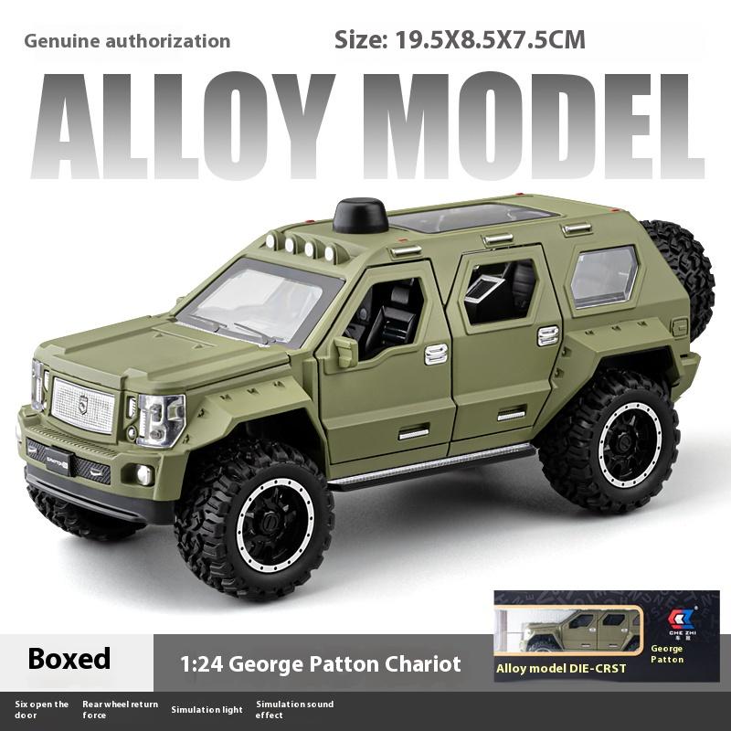 1/24 G.PATTON Off Road Vehicle Alloy Diecast Metal Model Simulation Collect Children's Toy Kids Gift Birthday Present for Boys