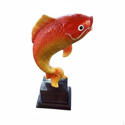 Koi Fish Statue Water Feature Spitter Resin Sculpture Good Luck Symbol Carp Figurine