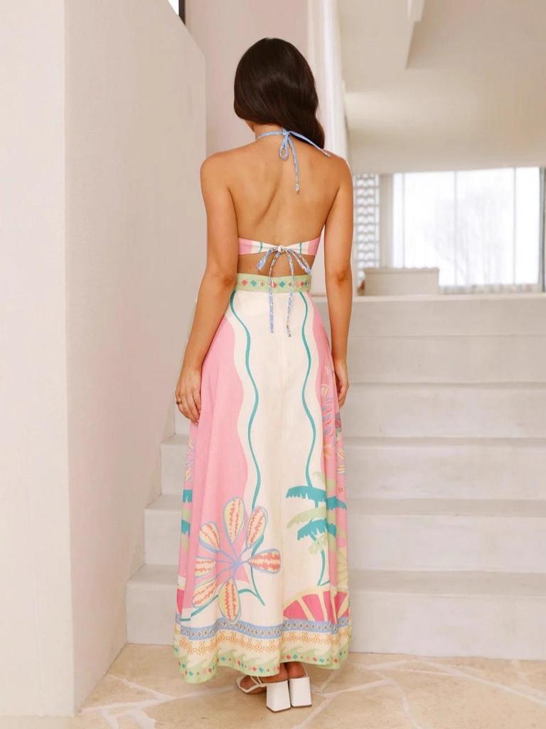2025 European & American Fashion: Sexy Halter Backless Long Dress