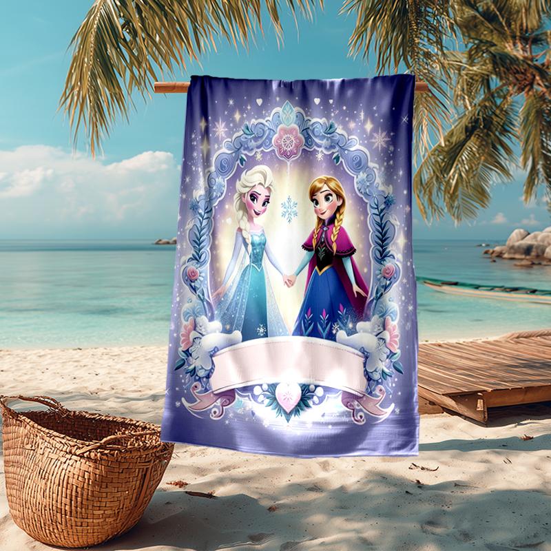 Ultra-Soft Beach Towel with Elsa Theme,Ideal for Pool - Camping, Diving - Perfect Travel Essential, Vibrant Beach Towel.