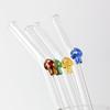 4 Pieces Bent Glass Straws Drinking with Cleaning Brush Clear for