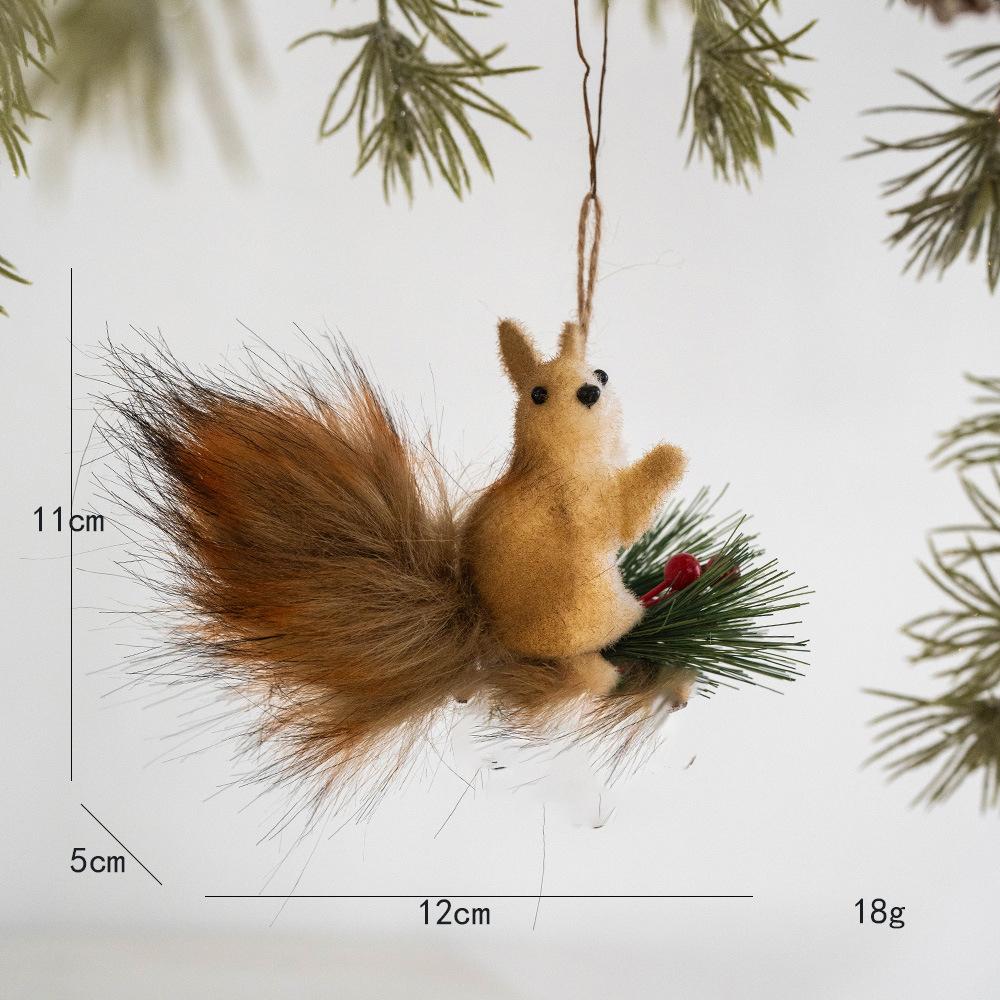 Weihnachtsdekorationen Eichhörnchen Anhänger Simulation Niedliches Eichhörnchen für Weihnachtsbaum Puppe Kleiner Anhänger Weihnachten Garten Hängedekor