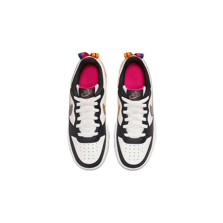 Nike Court Borough Low 2 SE GS Summit White Pink Prime Dětské tenisky Off-Noir Metallic-Pewter DJ0040-100