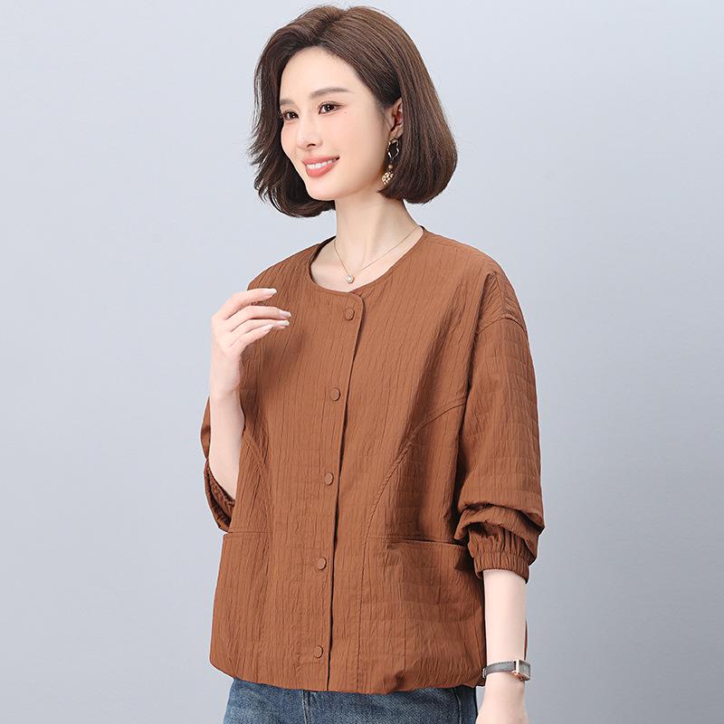Casual Loose-Fit Jacket for Middle-Aged Women - 2025 Spring/Autumn Fashion Style