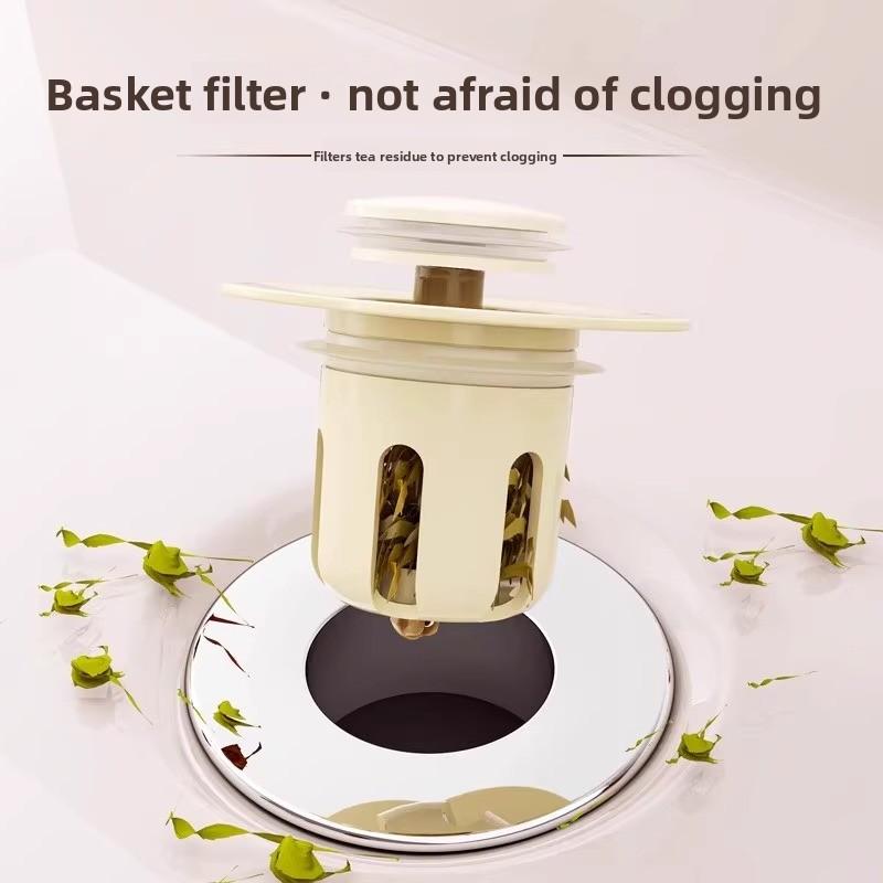 Flower Basin Press Plug Washbasin Leakage Filter Stopper