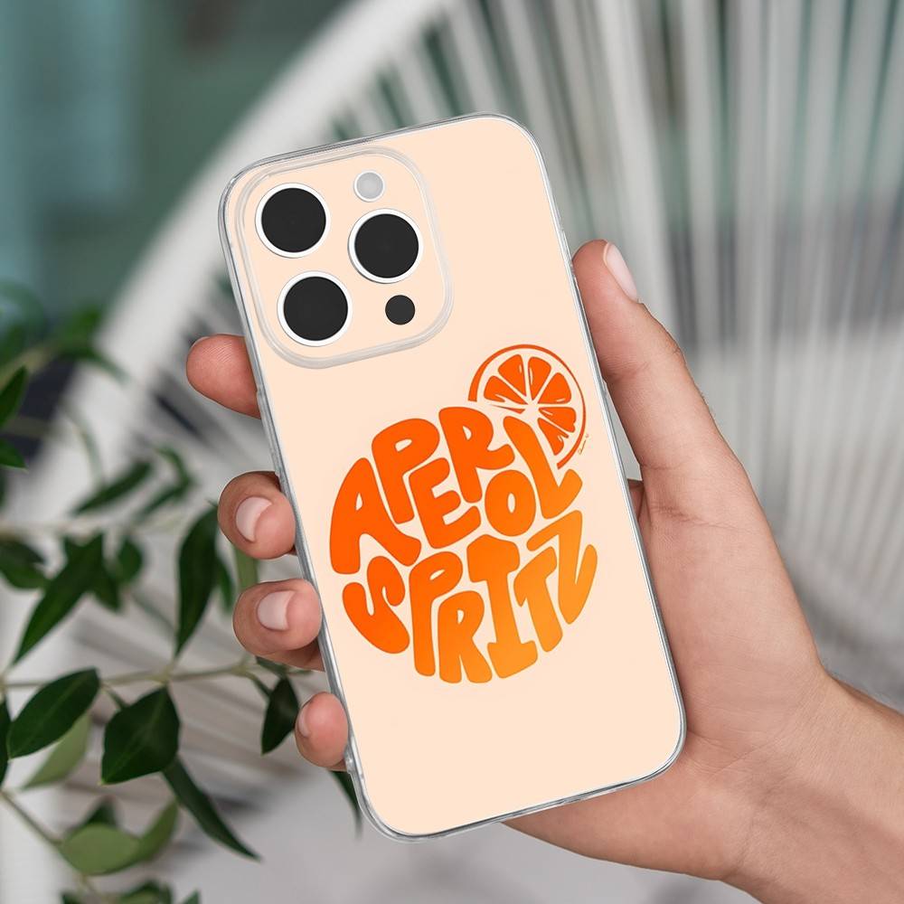 

Aperol Spritz Art Phone Case For iPhone 16,15,14,13,12,11 Pro,Max,Plus,X,XS,XR,SE,Mini Transparent Silicone Soft iPhone14Plus