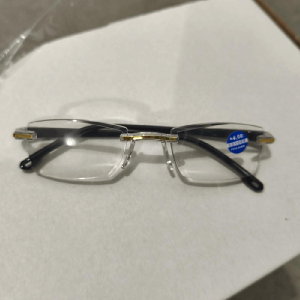 Frameless Presbyopia Eyeglasses Square Frame Anti-blue Light Glasses  Eye Protection