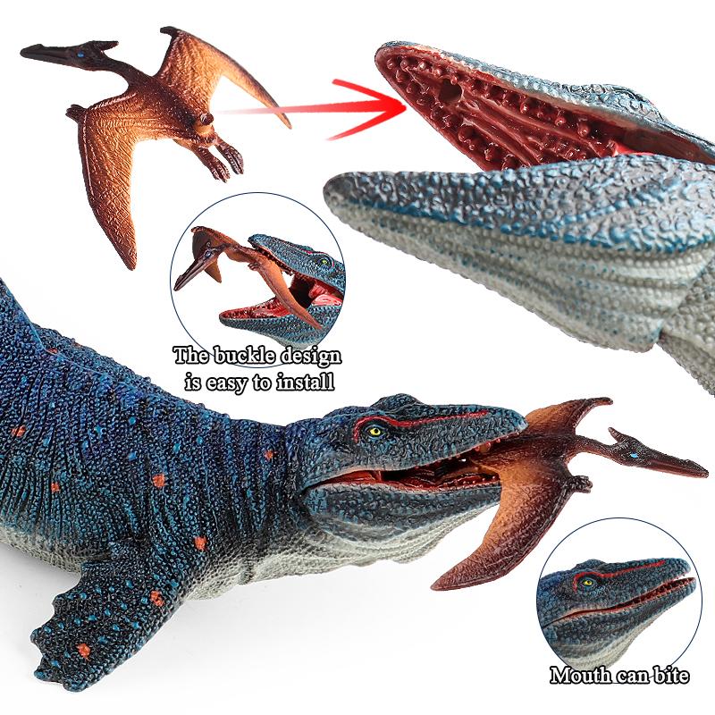 Oenux New Sealife Animals Model Prehistoric Mosasaurus Liopleurodon Kronosaurus Action Figures Solid PVC Collection Toy Kid Gift