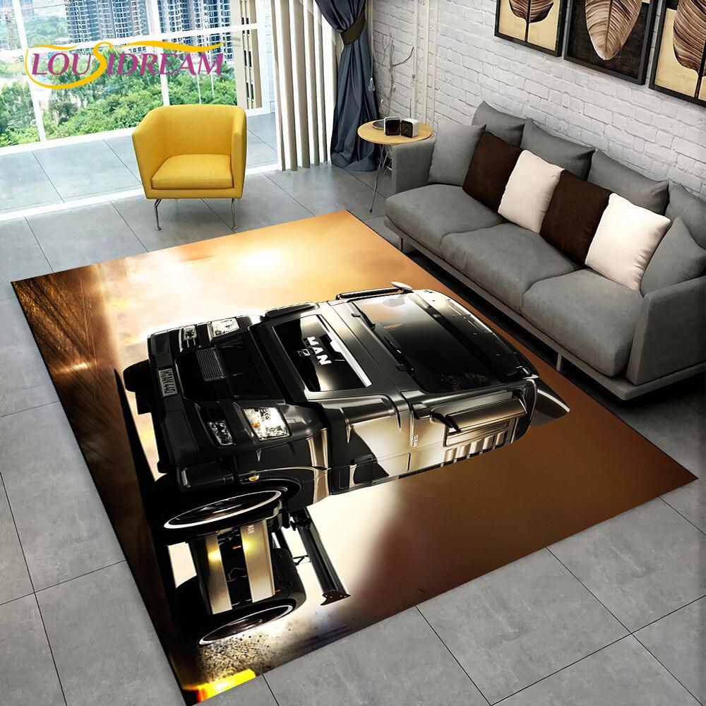 Latest MAN Truck Lorry 3D Printing Rug Carpet for Living Room Bedroom Home Decor,Floor Mat Non-slip Decoration for Sofa Doormat