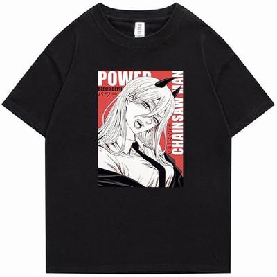 Kettensägenmann Anime Shirt Druck Kettensägen Power Cosplay T-Shirt für Unisex Erwachsene