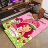 Princess Strawberry Design Area Rug Personalized Name- Non-Slip, Soft & Cozy Floor Mat for Living Room, Office - Indoor/Outdoor Carpet