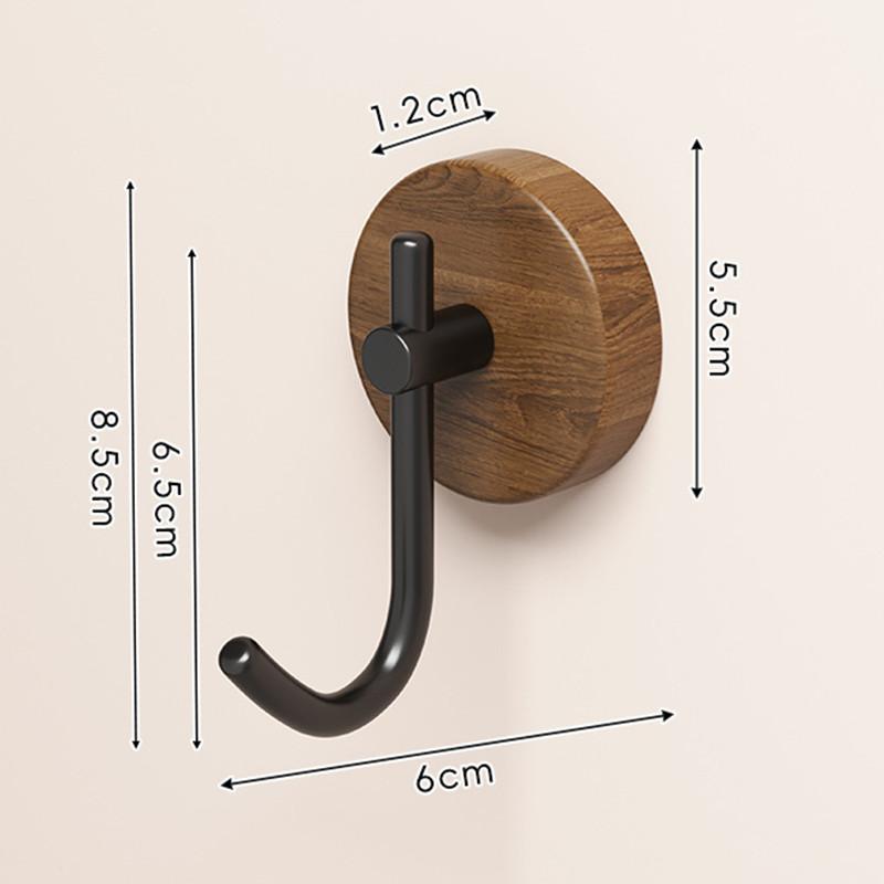 4/1pcs Wall Wood Hook Self-adhesive Walnut Hanging Hanger Bathroom Wall Hook Coat Storage Rack Home Towel Key Decor Kitchen Hook