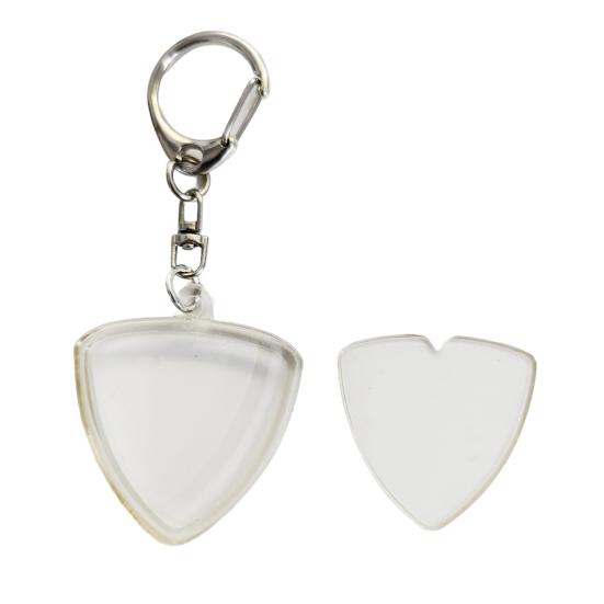 1/2/3Pcs Triangle Keychain Guitar Pick Holder Clear Case Heart Shaped