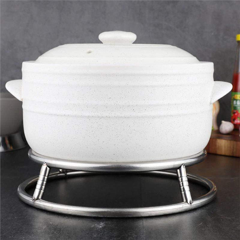 AT21-Stainless Steel Pot Rack Heavy-Duty Load Support Heat-Proof Stove Stand Double-Ring Wok Holder