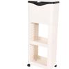 Kitchen Trash Can with Lid with Storage Rack Decorative Wheeled Garbage Bin for Laundry Room Dormitory Garden Garage Office