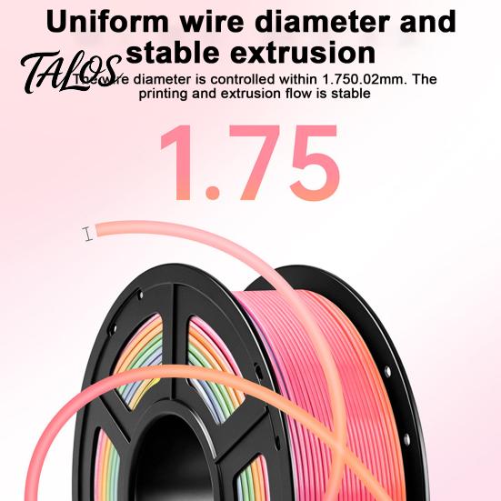 3D Printer Consumables Rainbow Gradient PETG Filament for Printer, 1.75mm 1Kg Spool Candy Color Filament, Multicolor Most Printers Supplies