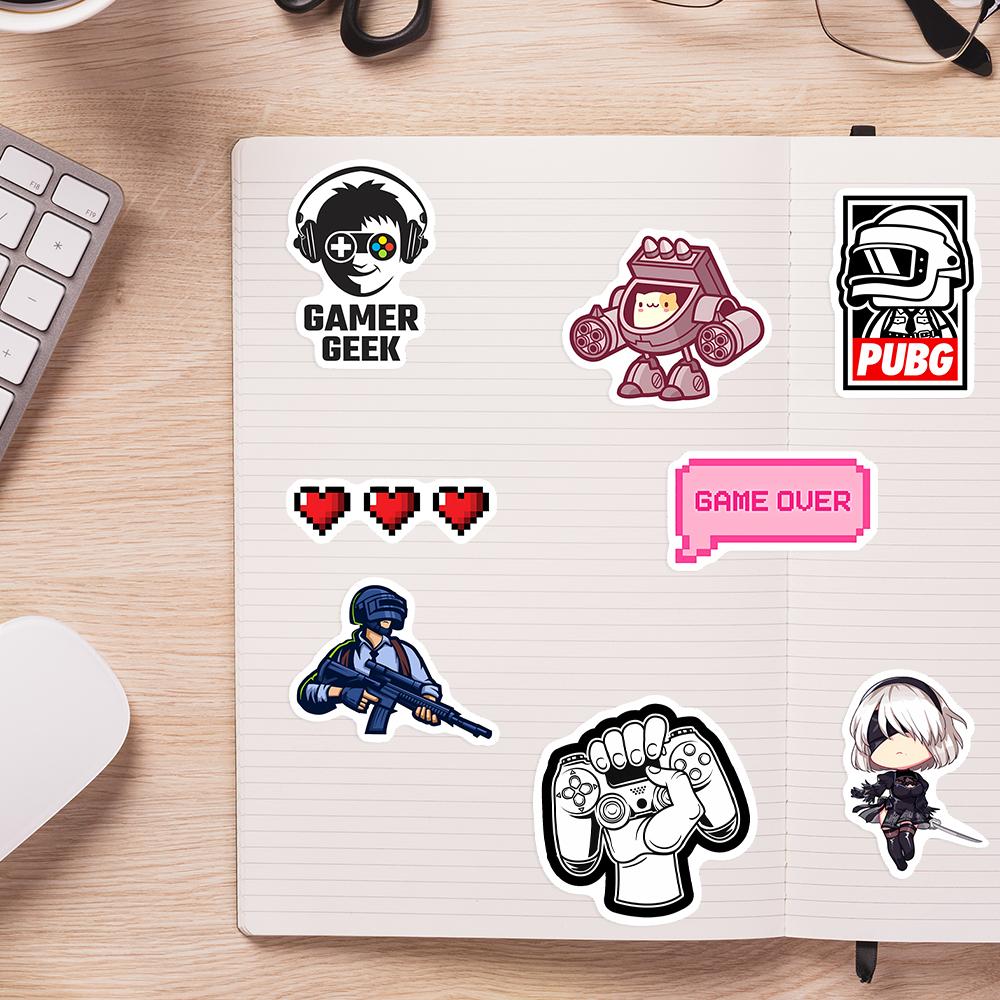 Funny Video Game Lovers Stickers DIY Gift Kids Toy Decal for Laptop Phone Scrapbook Luggage Decorative Graffiti Waterproof