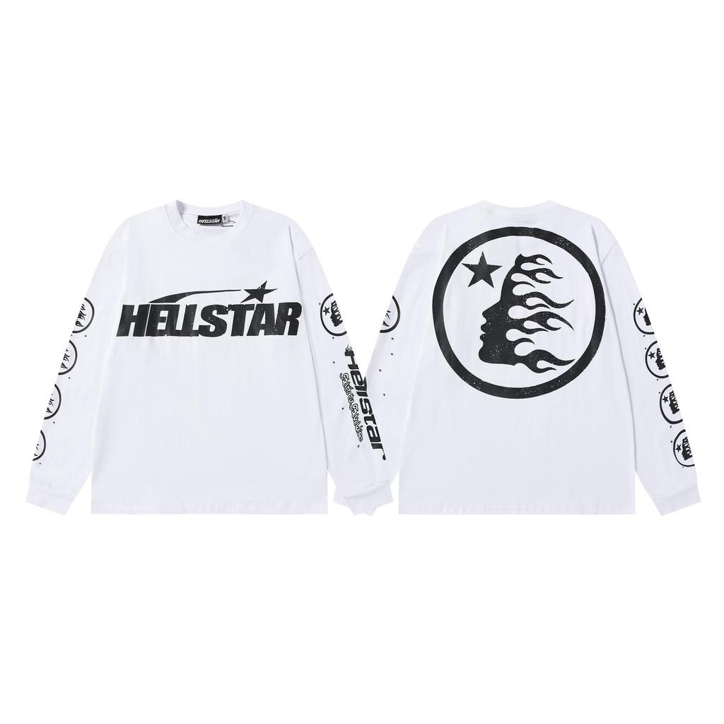 Cross 2025 Hellstar Trendy High Street Loose Long Sleeve Hoodie for Men & Women – Autumn Wear