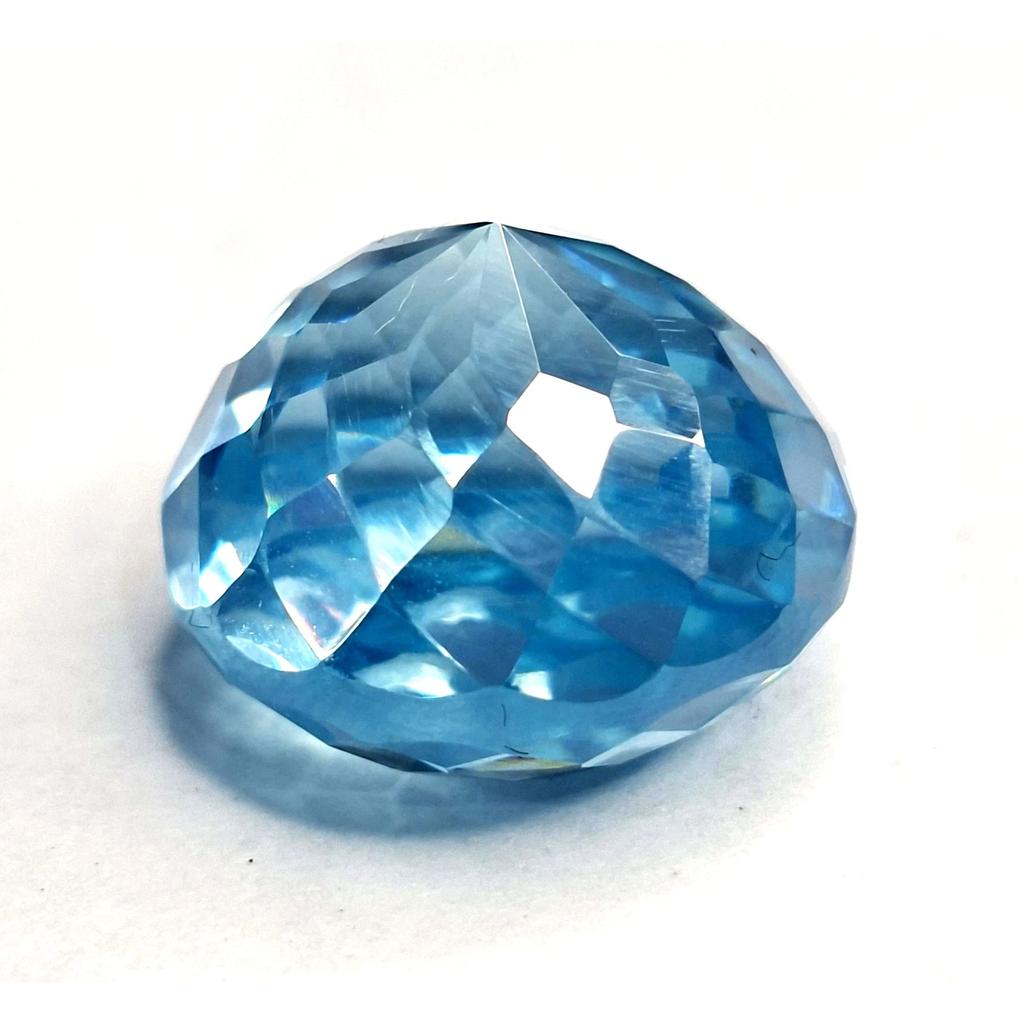 Round Cut Natural Blue Zircon Cambodia 57-59 Ct Fabulous Certified Gemstone