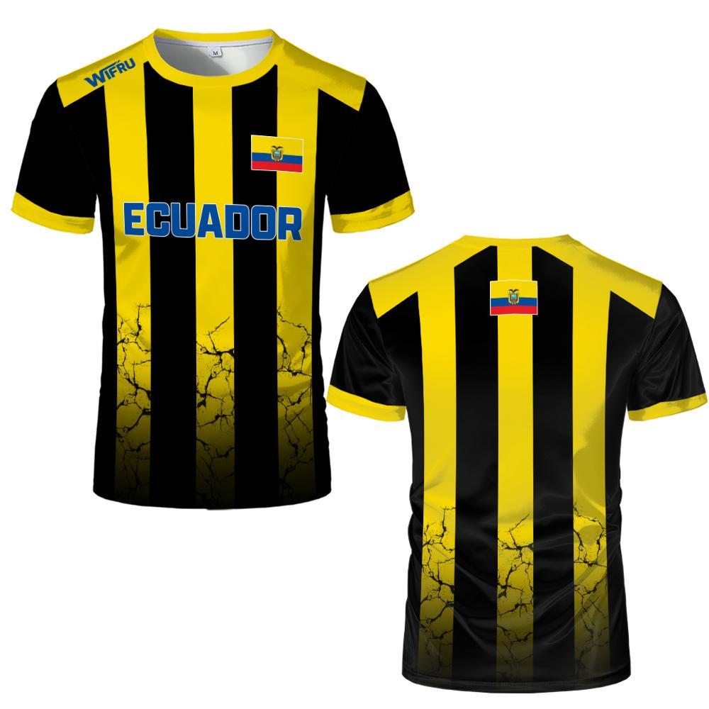 Ecuadorian Flag Print Football Jersey Men Breathable Soccer Shirt Quick-Drying Summer Casual Fan Sport T-Shirt