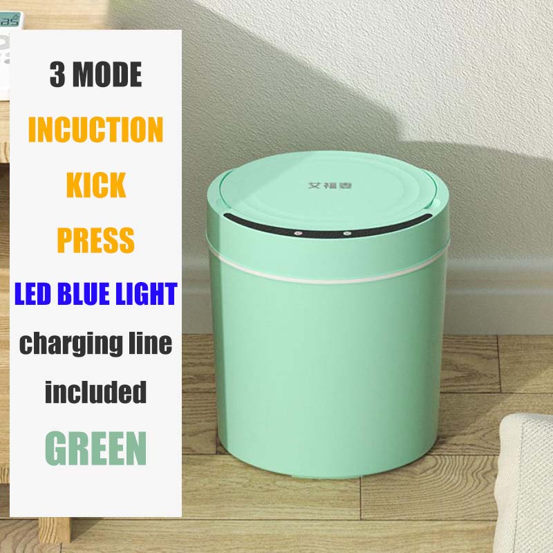 Smart Trash Can Automatic Electric Induction Touchless Garbage Can with Lid Bathroom Livingroom Intellegant Waterproof Trash Bins Touch-free Waste Bin