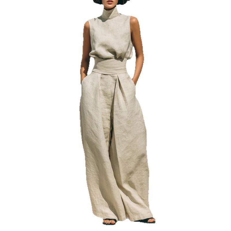 Women's Two-piece Sleeveless Trousers Casual Suit Women