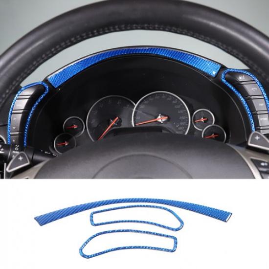 Blue Carbon Fiber Central Control Dashboard Trim Sticker For Corvette C6 2005-13