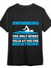 Unisex T-shirt Swimmer T-Shirt Swimming Coach Shouting Breath T-Shirt 336979 Fun Men's Short Sleeve Pattern T-Shirt
