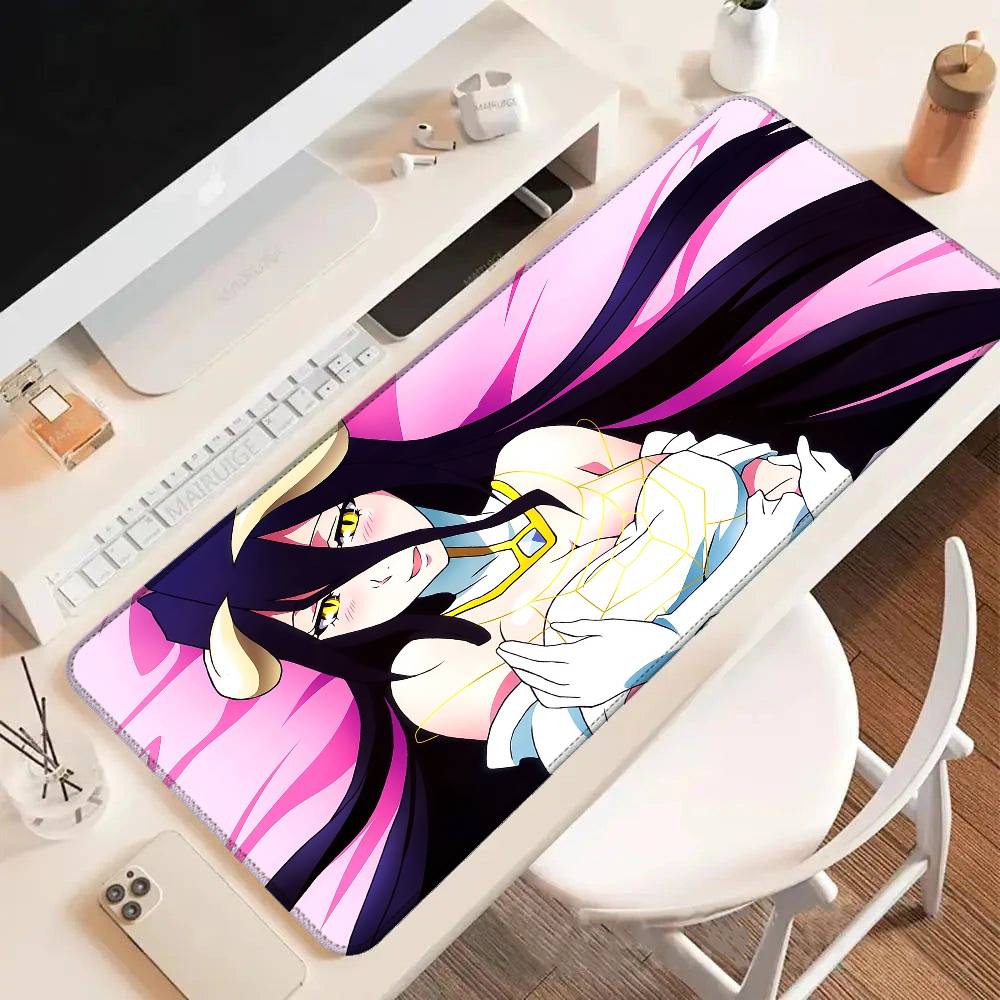 O-Overlord Albedo Anime Mouse Pad Rubber Thicken Overlock Gaming Table Mat Office Computer Keyboard Pad PC Mousepad