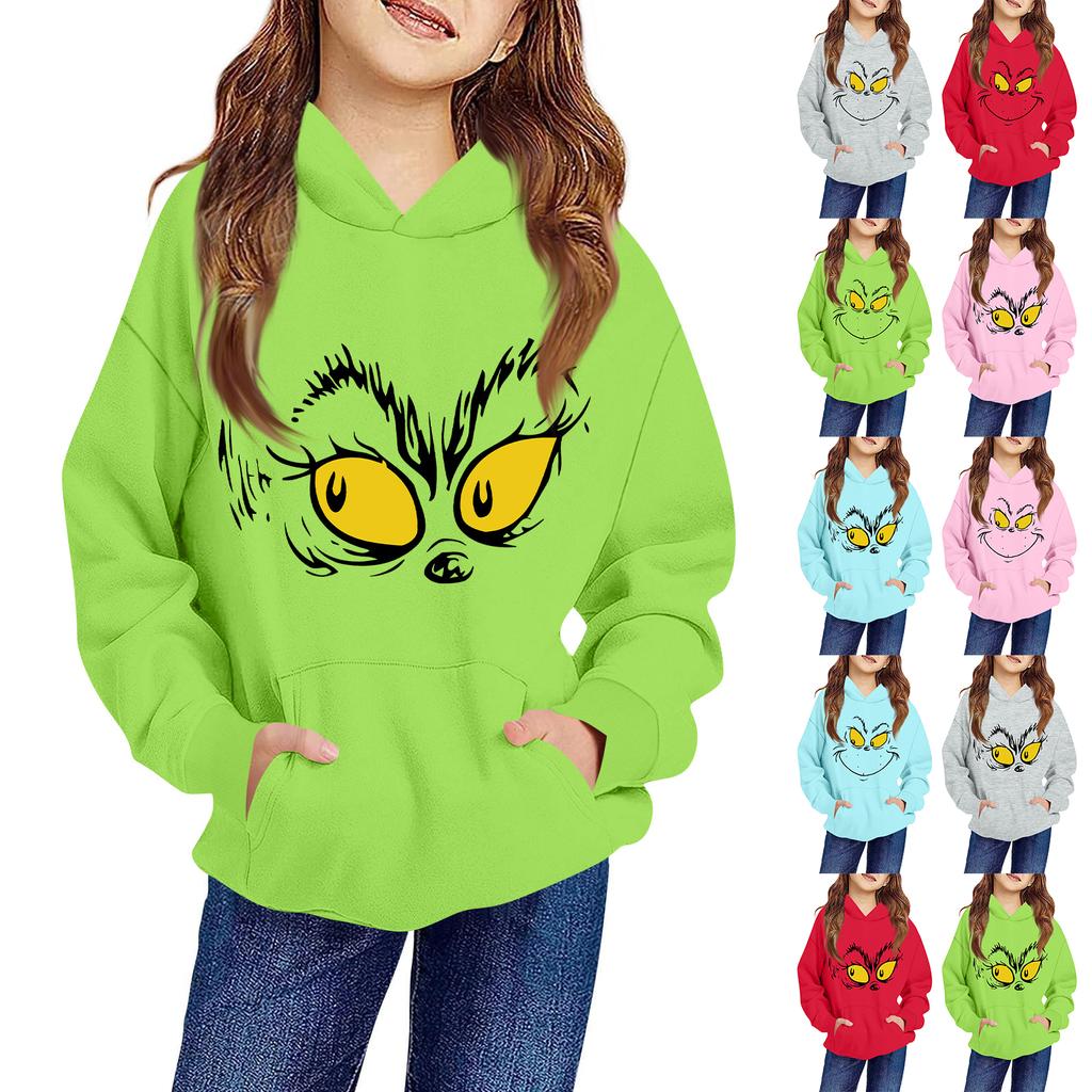 Children's Long-sleeved Loose-fitting Pullover Hoodie With Drawstring And Solid Color