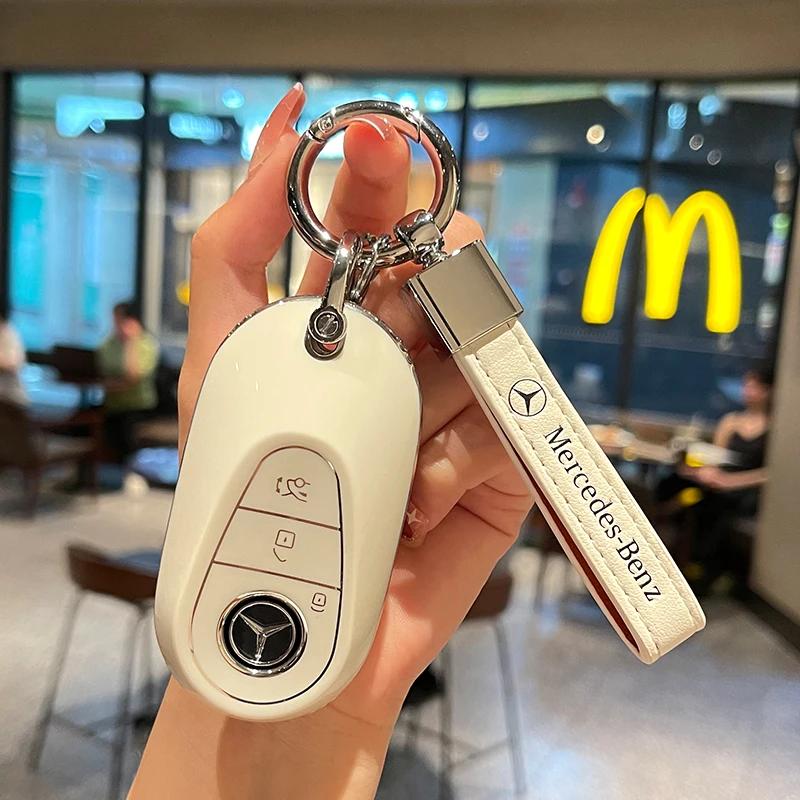 Hot Car Sticker Alloy Style Car Key Case Cover Shell Key Case Durable For Mercedes Benz 2022 C S Class W206 W223 S350 C260 C300