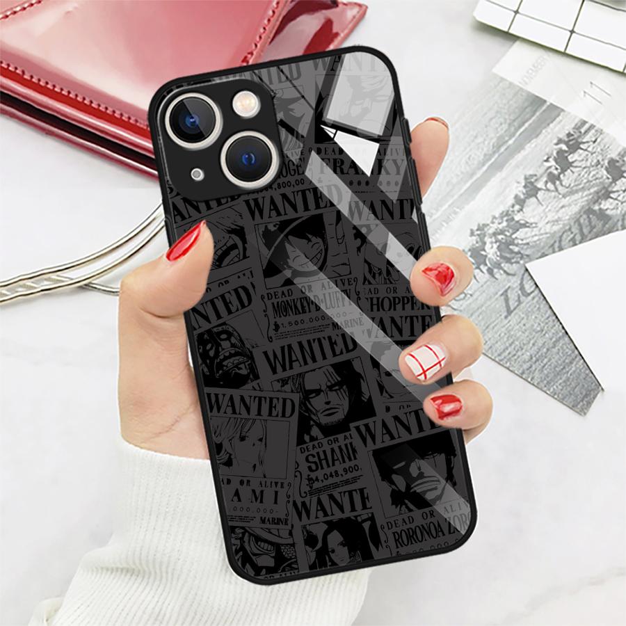 OneS P-ieceS Anime Logo Case for iPhone 17 Pro Max 8 16 13 12 14 15 Plus Air 11 XR Glass Phone Cover