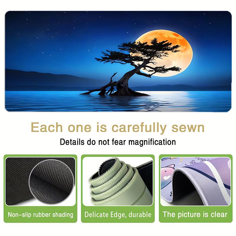 1pc Moonlit Tree Reflection Night Sky Computer Pad  Mouse Pads for Desk,Gamers and Office Use 020215