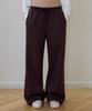ROSEFRANTZ Rose Embroidery Wide Sweatpants [Brown]