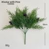 Fake Red Berry Artificial Norfolk Pine Branches Elegant Realistic Christmas Pine Needles Plastic Green Artificial Plastic Plants