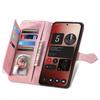 For Nothing Phone (2a) Plus/Phone (2a) Zipper Wallet Case with Strap Flower Imprint PU Leather Phone Cover