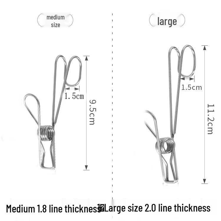 Stainless Steel Sock and Clothes Peg Clips – Windproof Hanger Accessory
