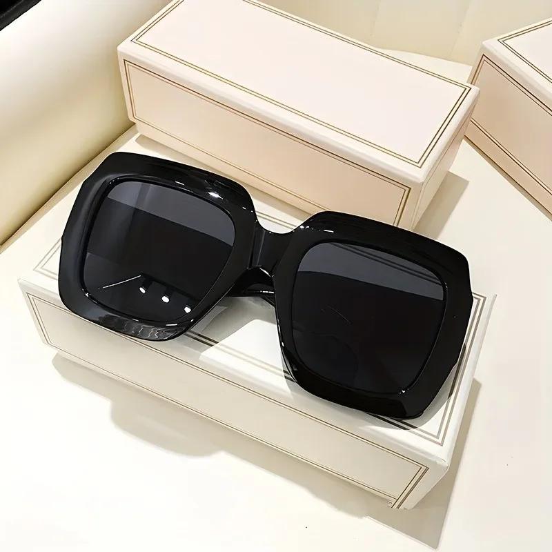 Vintage Fashion Square Big Frame Sunglasses Women Men Luxury Brand Designer Oversized Sun Glasses For Female Travel Eyewear