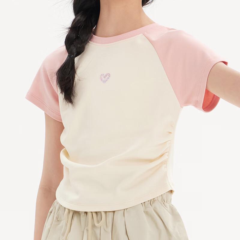 KIYA Girls' Round Neck Raglan Short Sleeve T-Shirt