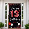Schwarzer Hintergrund Happy 13th Birthday Banner Meilenstein Geburtstagsbanner Teenager Geburtstagsbanner Für Eventdeko Partyhintergrund