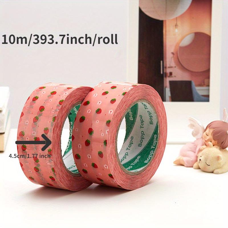 

1 рулон, 4,5 см*100 м/1,77*39,37 дюйма, с печатью, клубничная упаковочная лента, милая и свежая, изолента, упаковочная лента, девчачья, упаковочная лента Pack of 1 розовый