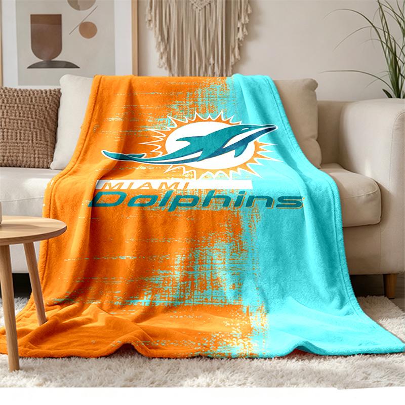 Miami Dolphins Soft and Comfortable Flannel Suitable for Sofas Living Rooms Outdoor Camping Travel and Also Makes a Great Anniversary Gif