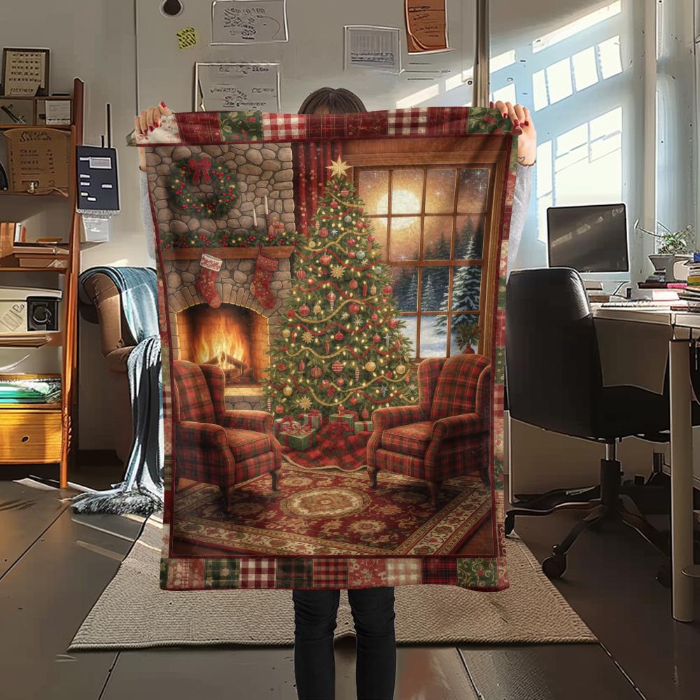 1 Adet Karikatür Baskılı Flanel Battaniye, Yüksek Kalite, Her Mevsim İçin Rahat, Ev Dekorasyonu, Sıcaklık ve Konfor, Noel Doğum Günü Hediyesi İçin Mükemmel