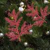 Decoration Glitter Christmas Decorations Christmas Tree Decor Glitter Leaves Artificial Flower