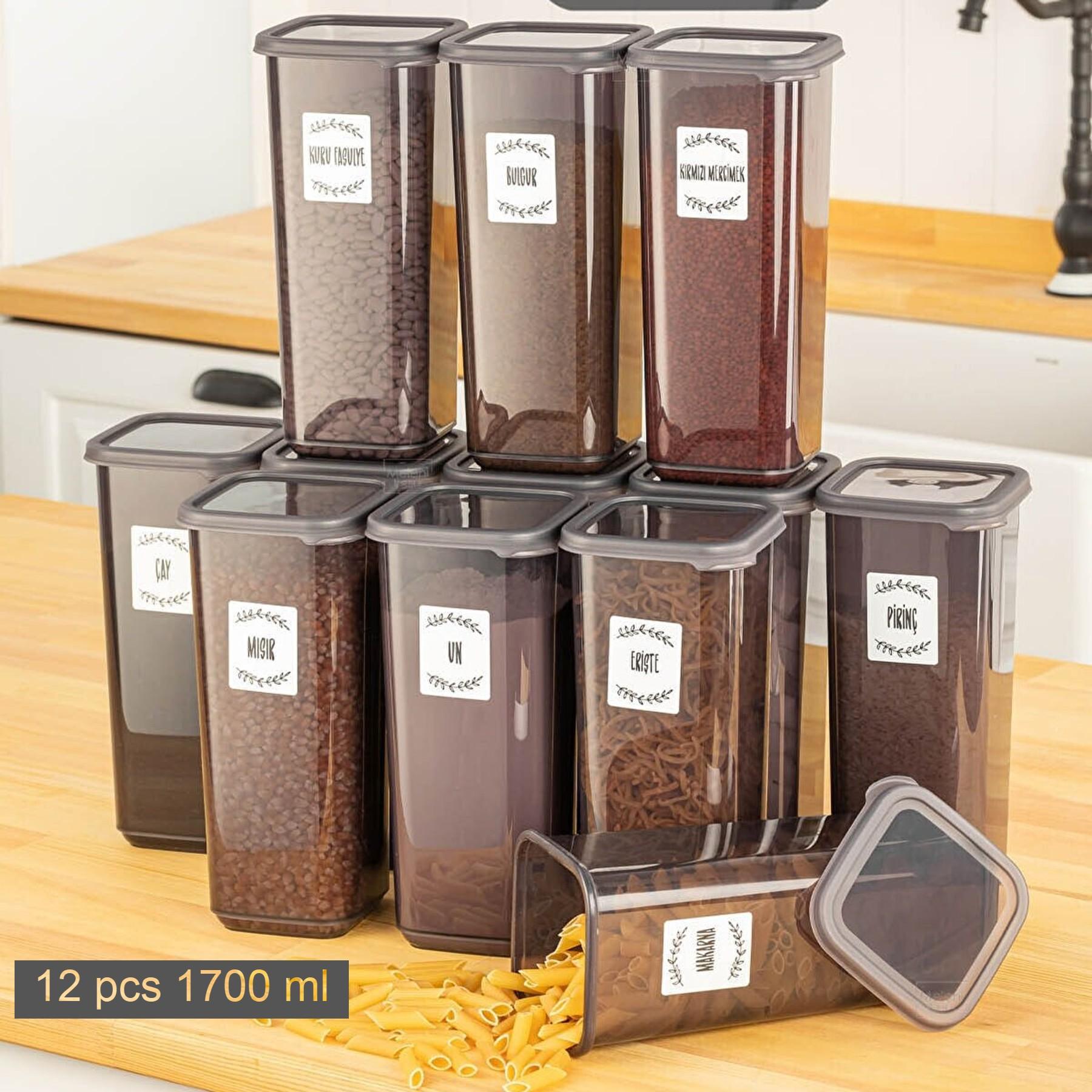 

Набор из квадратного контейнера для хранения пищевых продуктов 12/9/6/3 с герметичной крышкой 1700 мл 1100 мл 500 мл Коробка для хранения продуктов Набор контейнеров для пищевых продуктов цвета антрацитового серого цвета