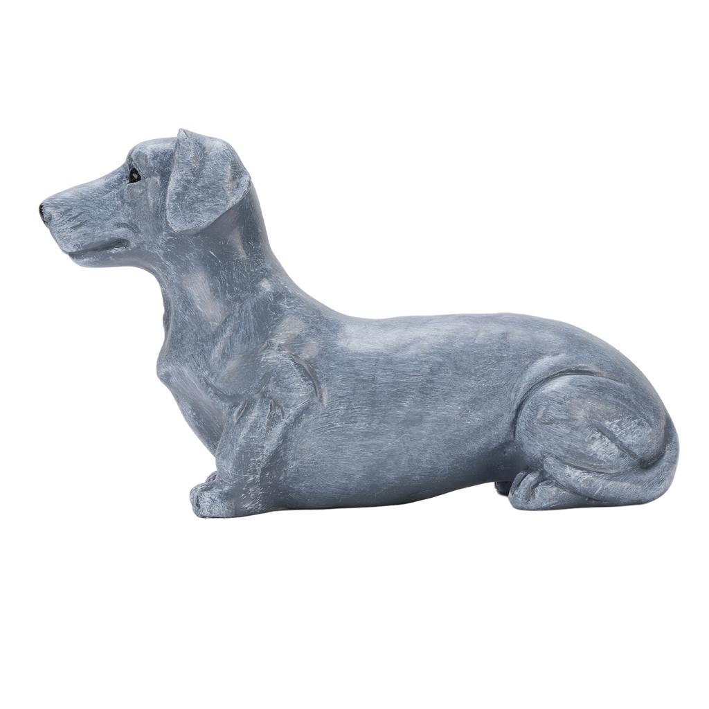Dog Sculpture Resin Vivid Details Cute Dog Statue Animal Figurine for Bedroom Garden