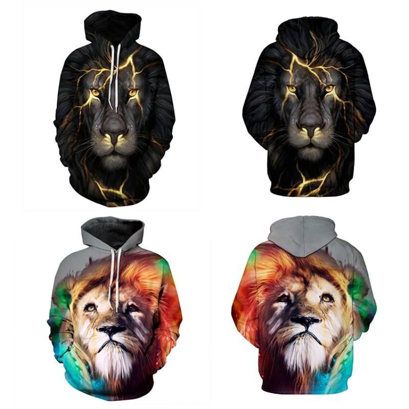 Vibrant Skull Print Digital Pullover Hoodie For Men Comfortable Loose Fit