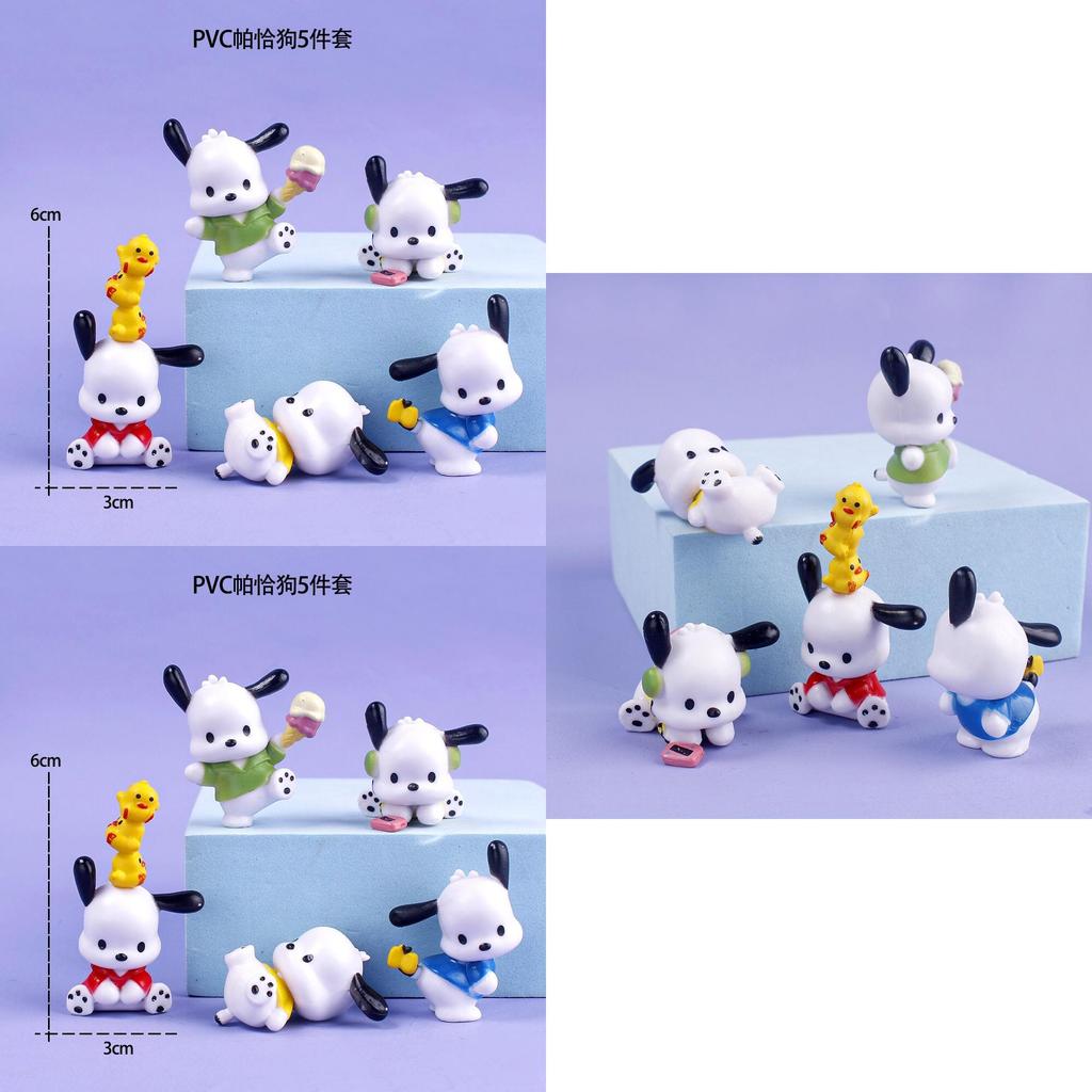 Playful Pacha Dog Pvc Figurine Set For Diy Phone Case Decoration